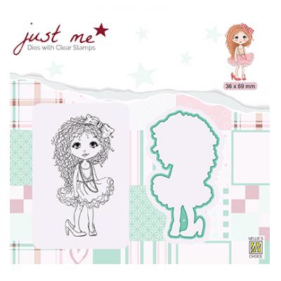 Nellie's Choice Clear Stamp & Dies - Just Me Lady Girl